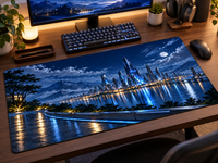 Midnight Circuit | Futuristic City Mousepad & Desk Mat